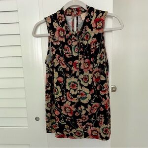 Anthropologie Vanessa Virginia Floral Twisted High Neck Top